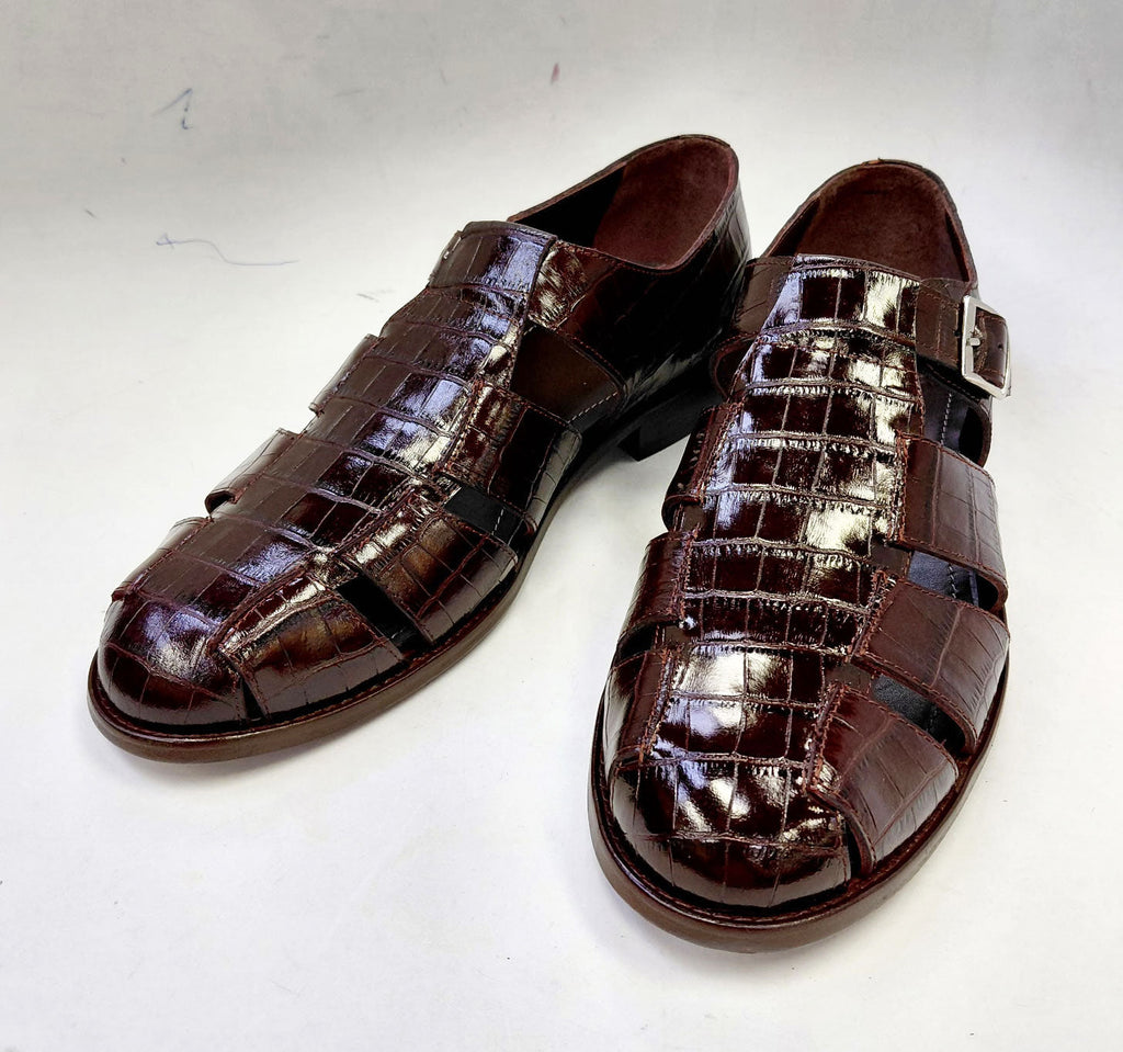 C Collection Crocodile Sandal - Brown