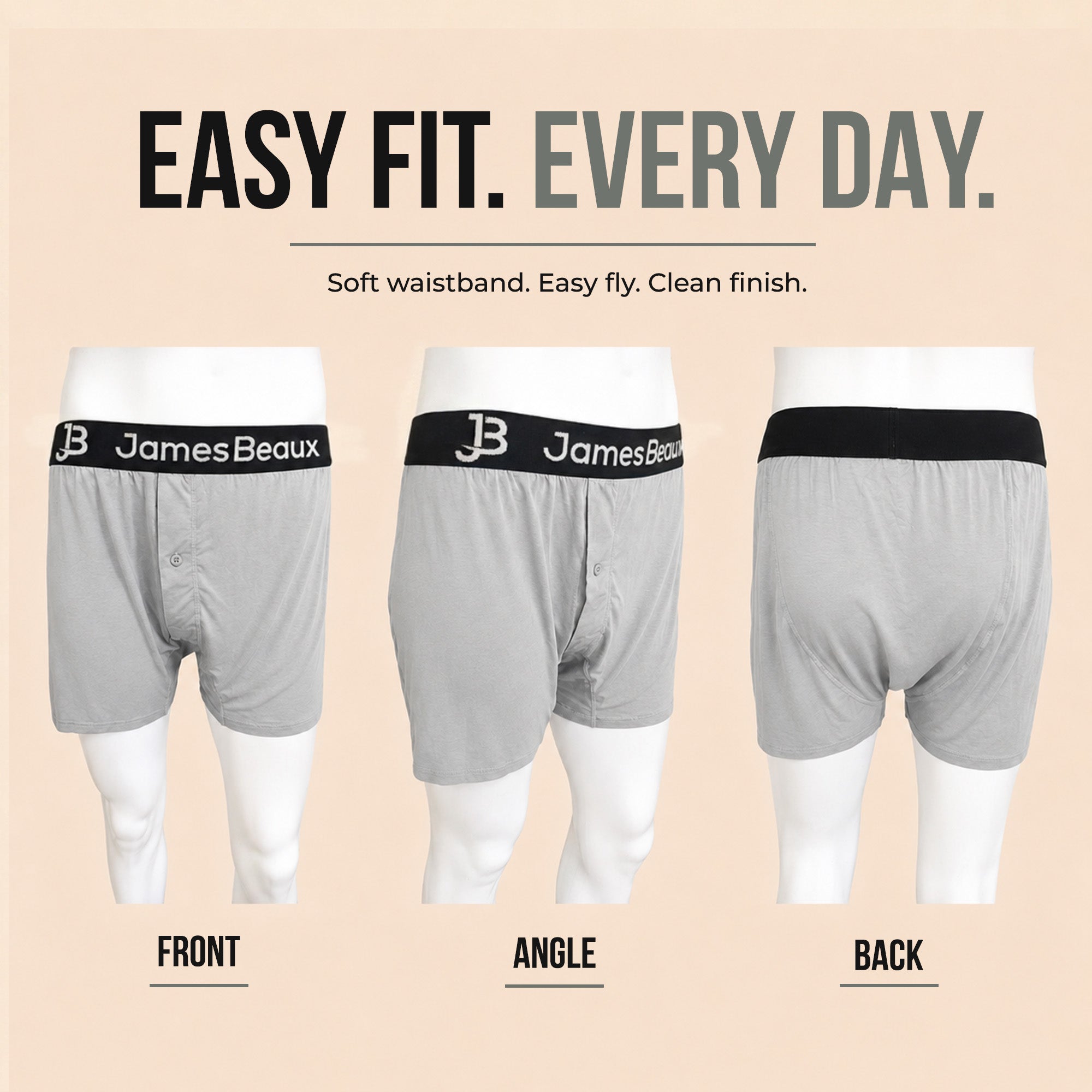 Men's Bamboo Boxer Shorts - Ultra-Soft & Breathable Underwear (Heather Gray)