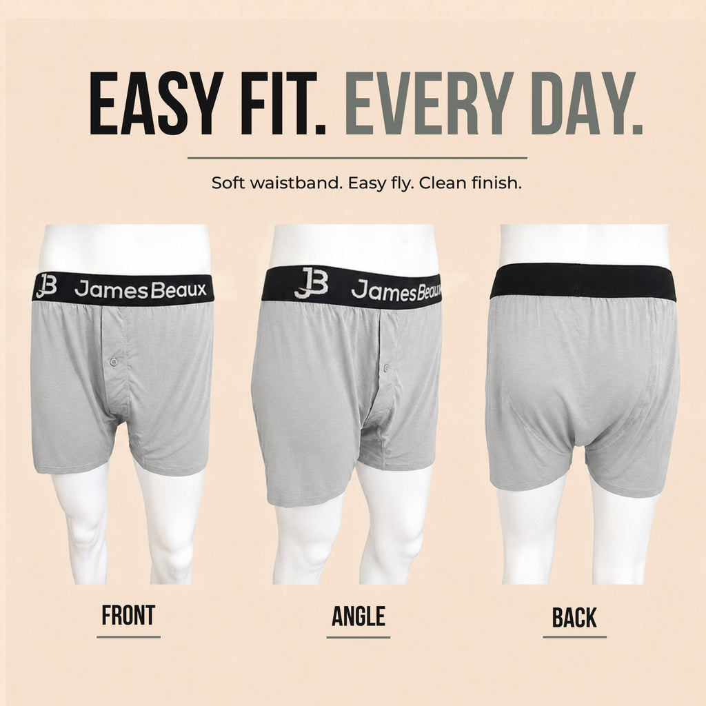 Men's Bamboo Anti-Chafing & Breathable Boxer Shorts (3-Pack) | Heather Gray