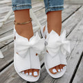 Women's Open Toe Bow Sandals - Cute Casual Flat Sandals
