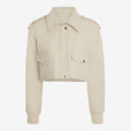 Women’s White RAF Aviator Sheepskin Shearling Leather Bomber Jacket
