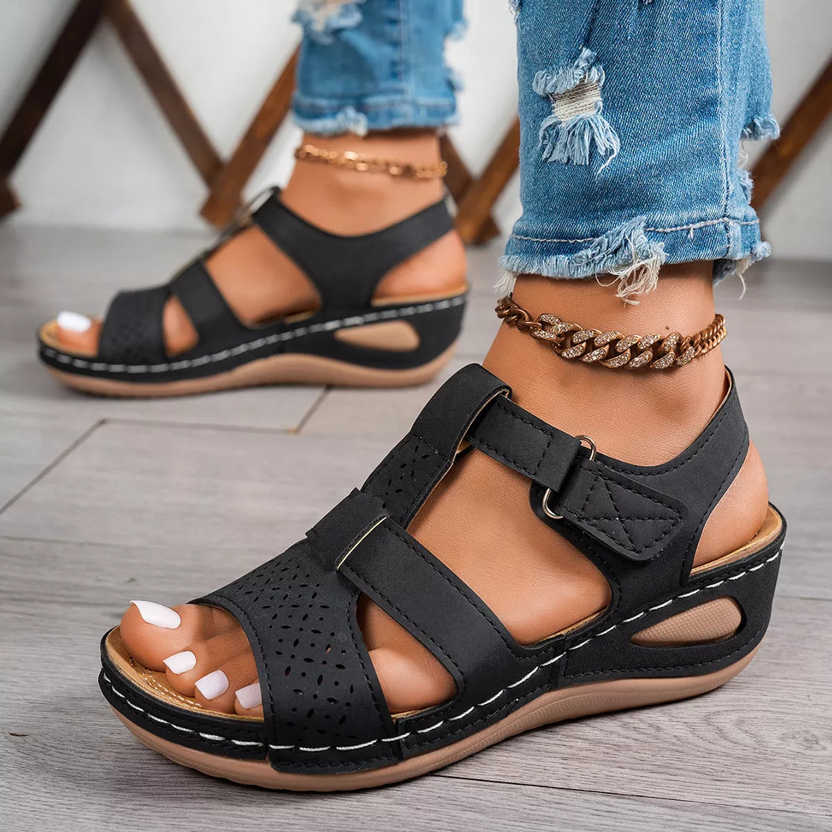 Open Toe Wedge Sandals
