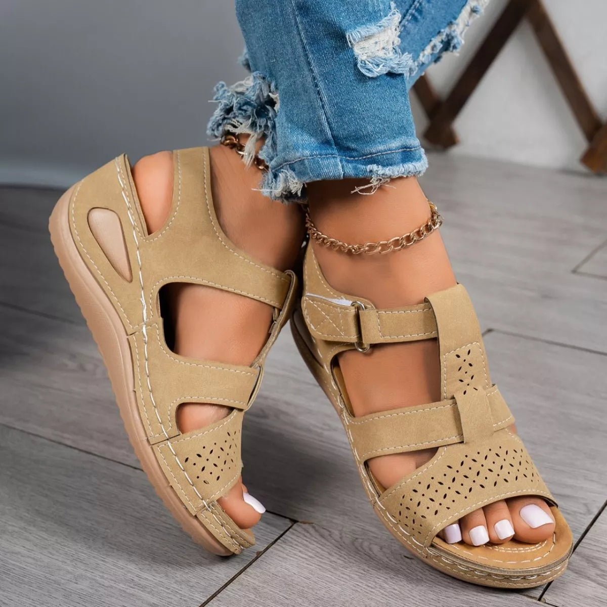 Open Toe Wedge Sandals
