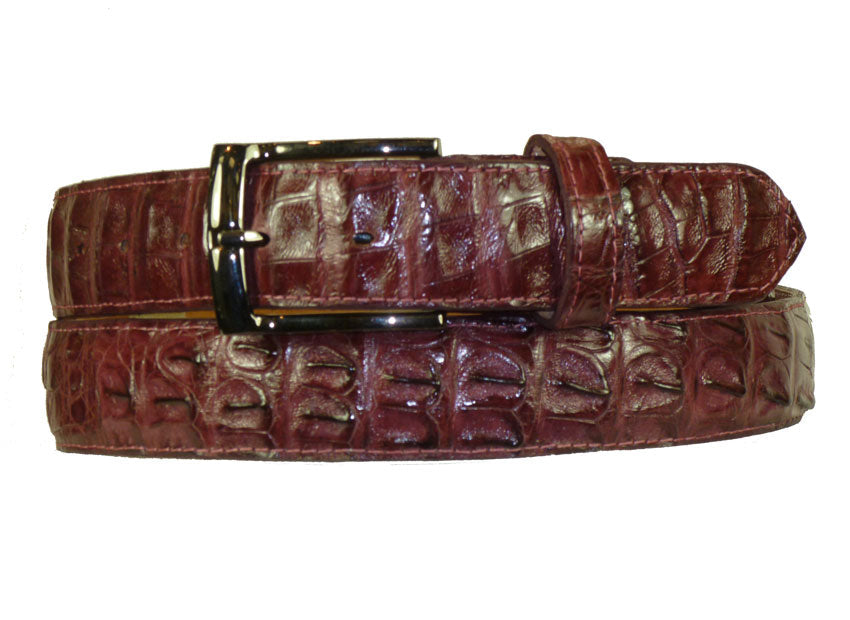 Maurice Crocodile Belt - Burgundy
