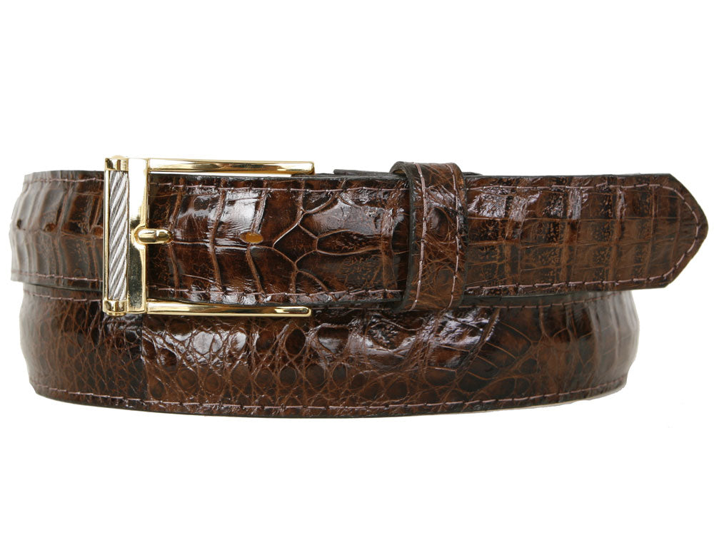 Maurice Baby Crocodile Belt - Brown