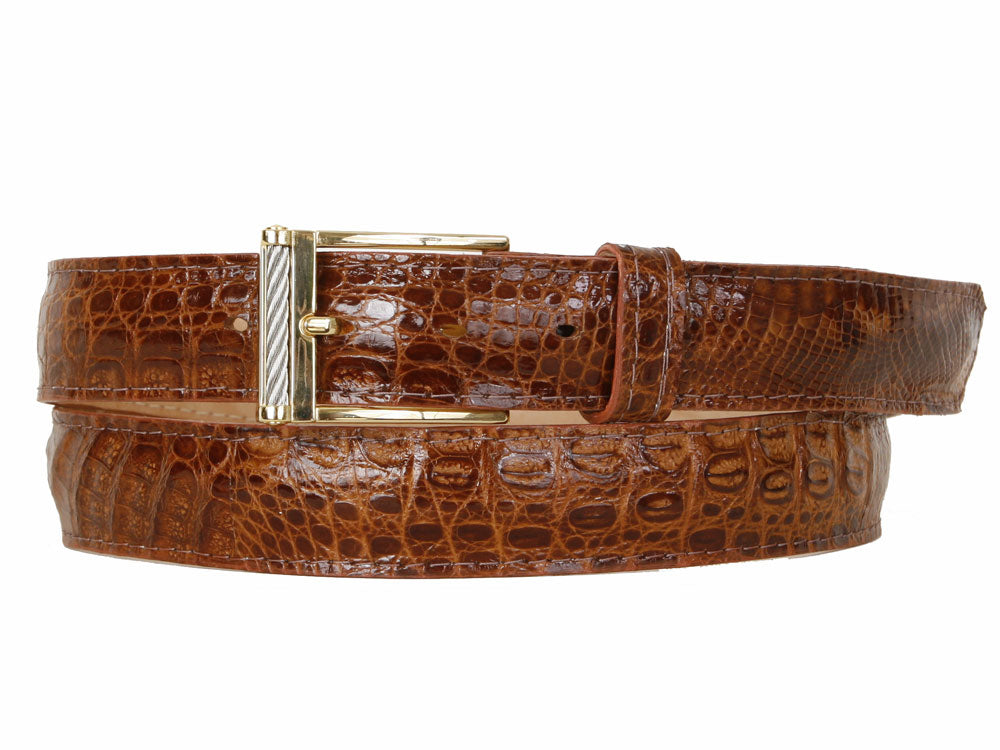 Maurice Baby Crocodile Belt - Cognac