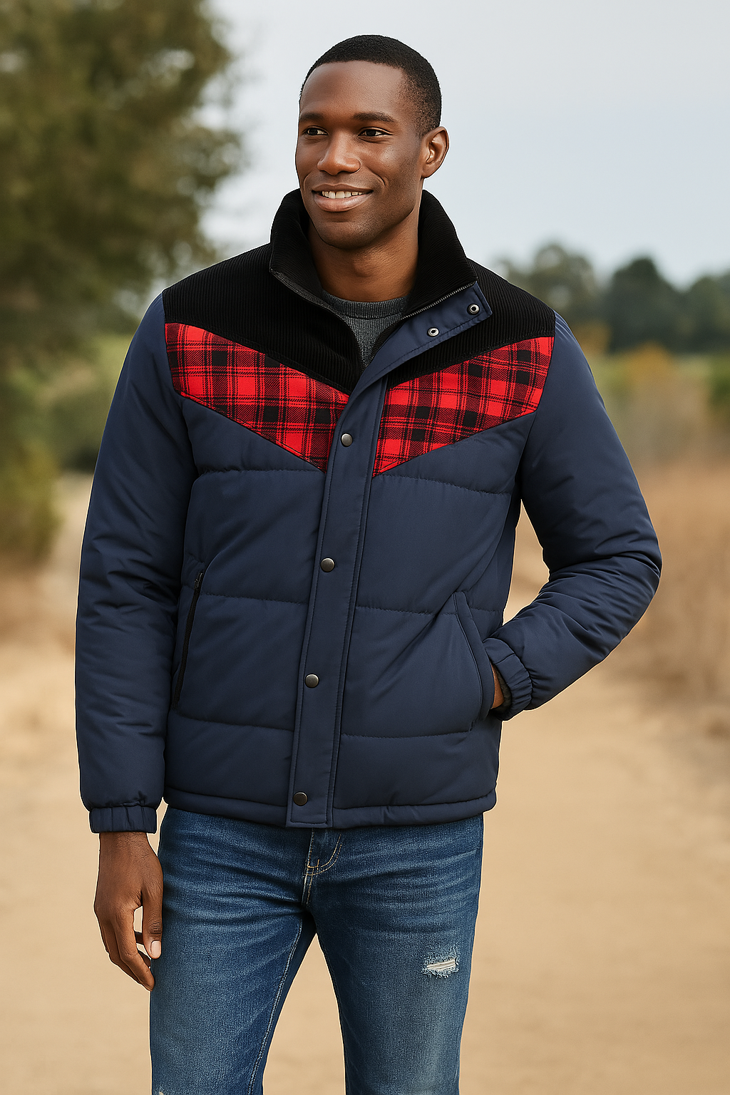 American Rag Mens Brady Colorblocked Puffer Jacket