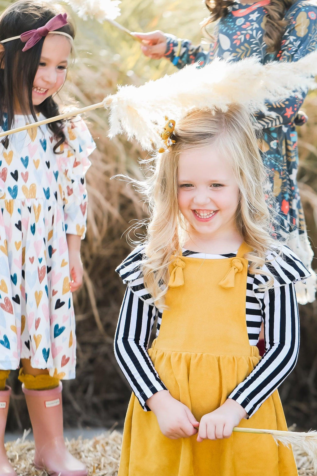 Mustard Faux Suede Pinafore