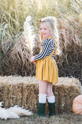 Mustard Faux Suede Pinafore