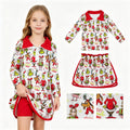 Green face gift pullover skirt girls Christmas outfit