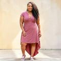 Ribbed Plus Size Hi Low Maxi Dress