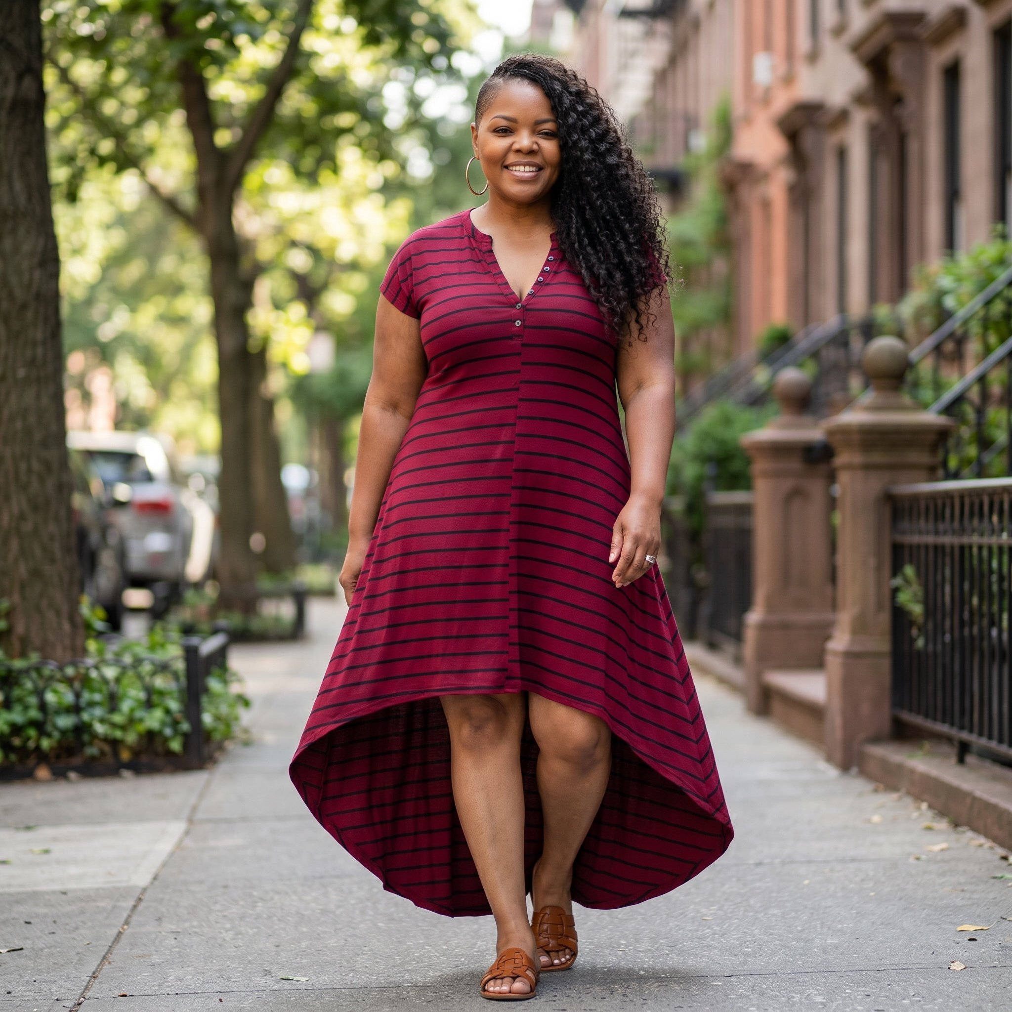 Ribbed Plus Size Hi Low Maxi Dress