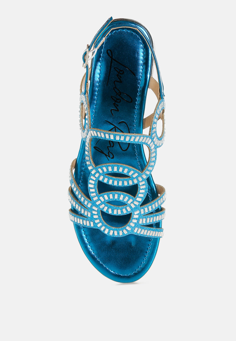 Women's Cut Out Rhinestone Flat Sandals - Dressy Summer Sandals
