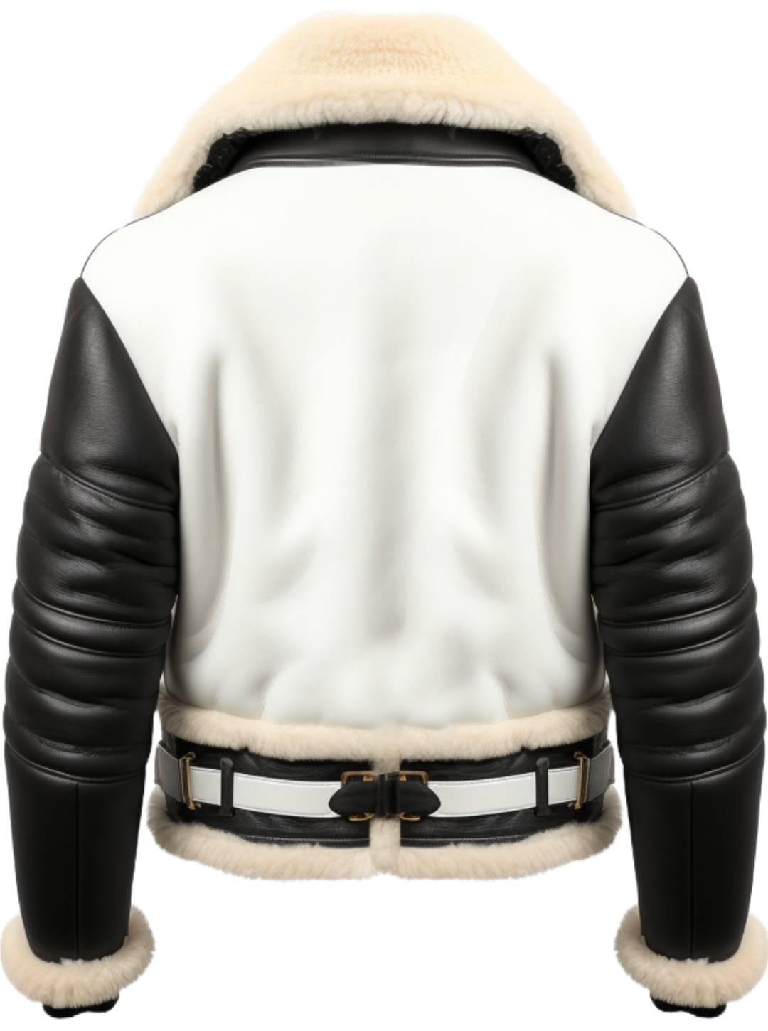 Men’s Aviator B3 Bomber Leather Jacket – Black &amp; White