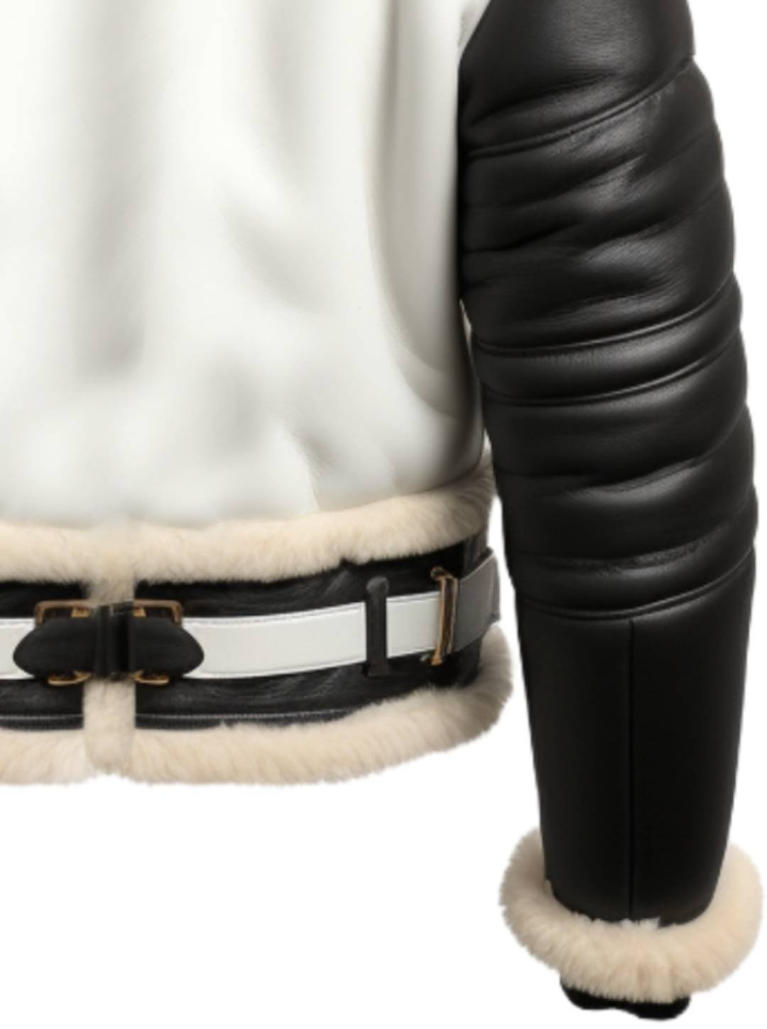 Men’s Aviator B3 Bomber Leather Jacket – Black &amp; White