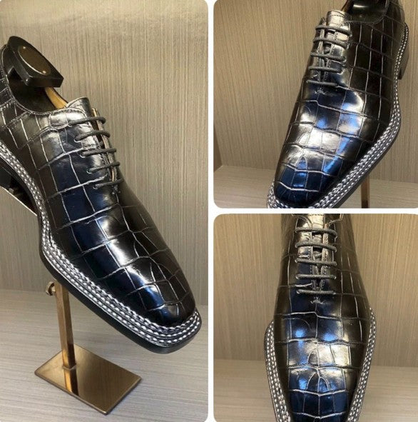 Maurice Philadelphia Custom Made Alligator Oxford - Black