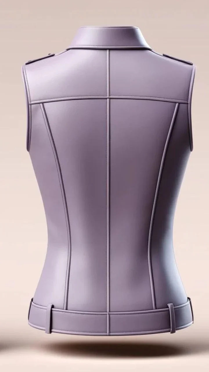 Charlotte Purple Leather Vest for Women