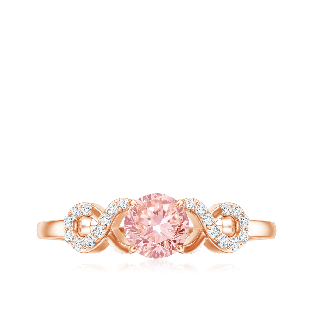 IGI Certified Lab Grown Pink Diamond Infinity Engagement Ring