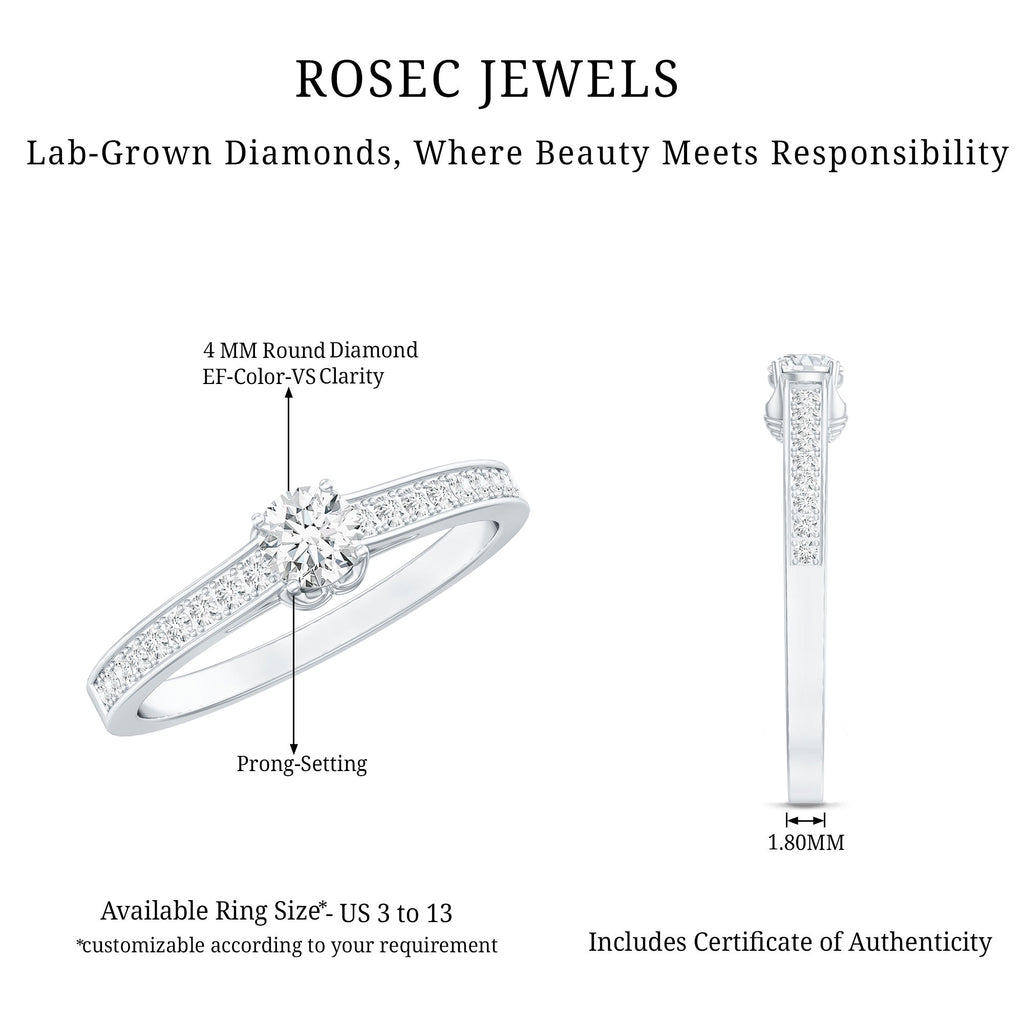 Certified Lab Grown Diamond Minimalistic Engagement Ring