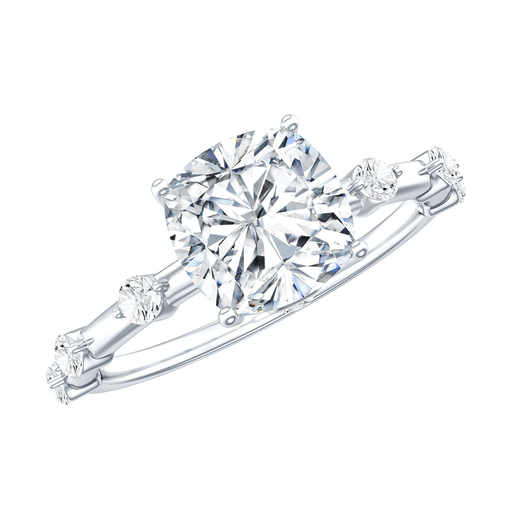 Cushion Cut 2 Carat Lab Grown Diamond Solitaire Engagement Ring with IGI Certificate