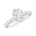 1 Carat Oval Cut Lab Grown Diamond Side Stone Engagement Ring IGI Certified