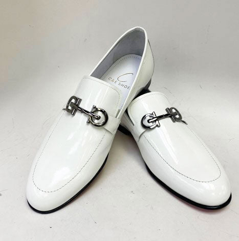 C Collection Patent Leather Loafer - White