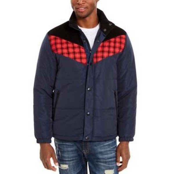 American Rag Mens Brady Colorblocked Puffer Jacket - DRL Fashion | Women & Men's Clothing