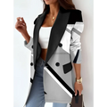 Geometric Patterned Fashionable Clothing Blazer