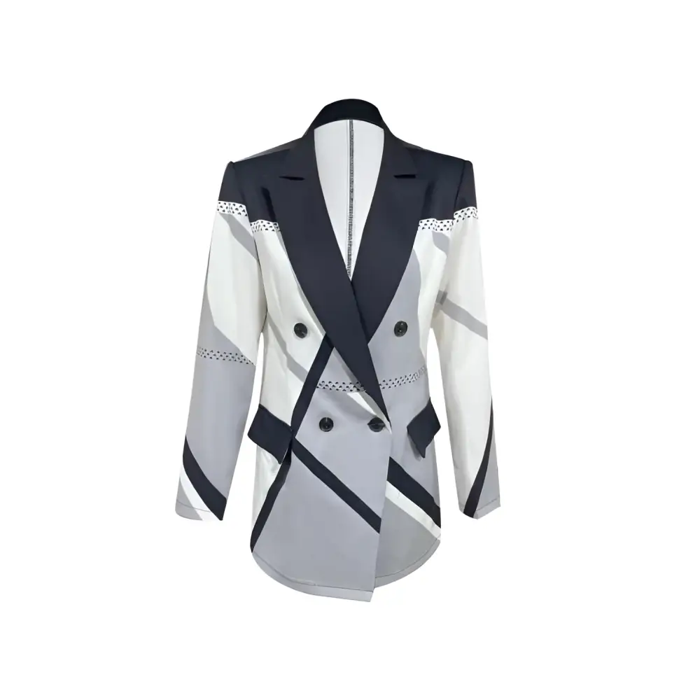 Geometric Patterned Fashionable Clothing Blazer