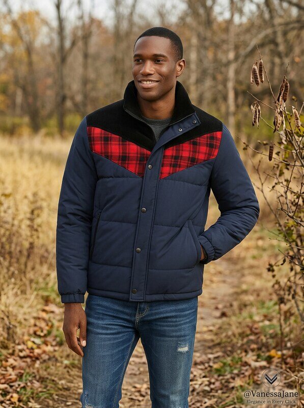 American Rag Mens Brady Colorblocked Puffer Jacket