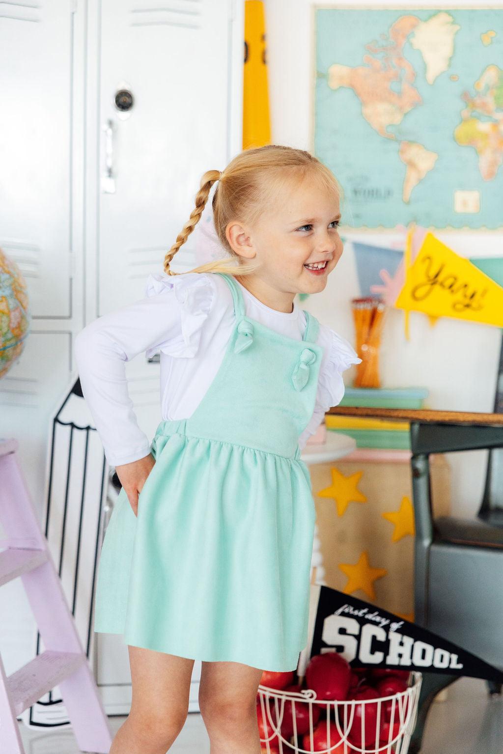 Mint Faux Suede Pinafore