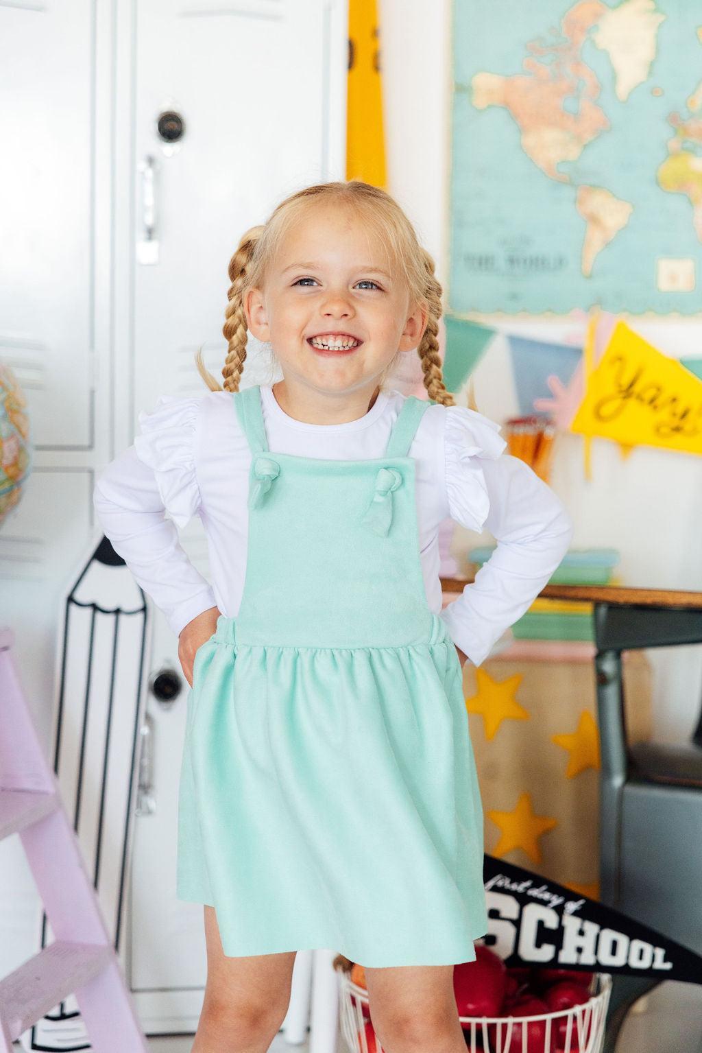 Mint Faux Suede Pinafore