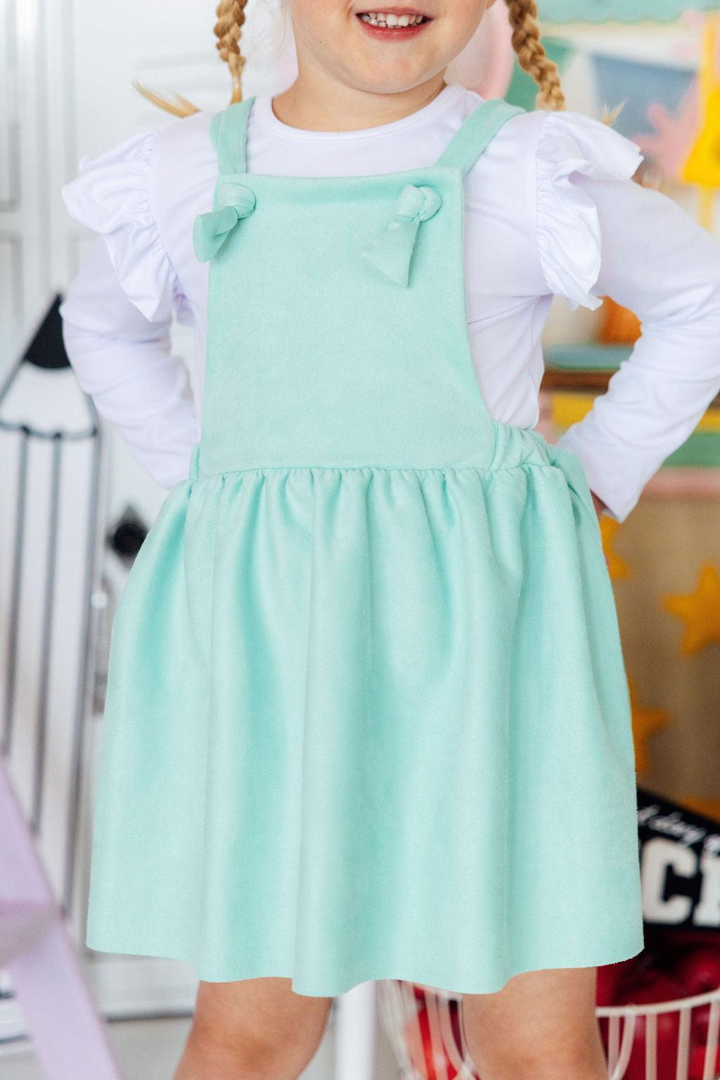 Mint Faux Suede Pinafore