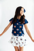 Auburn White Aubie Ruffle Twirl Skort