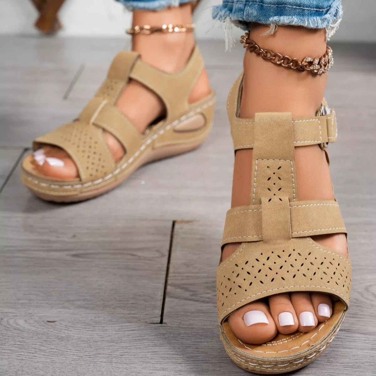Open Toe Wedge Sandals - DRL Fashion | Women & Men's Clothing