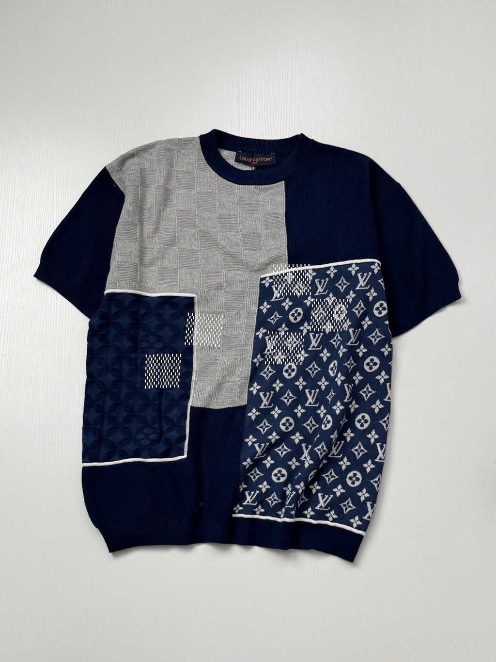 LV Jacquard Knit Crew Neck T-Shirt