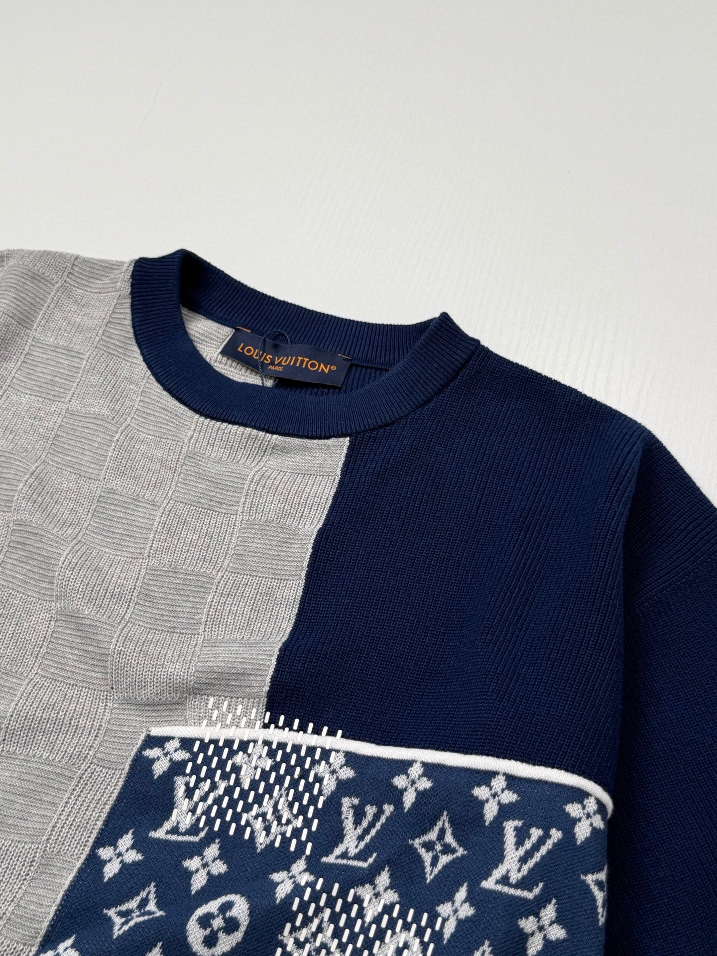 LV Jacquard Knit Crew Neck T-Shirt