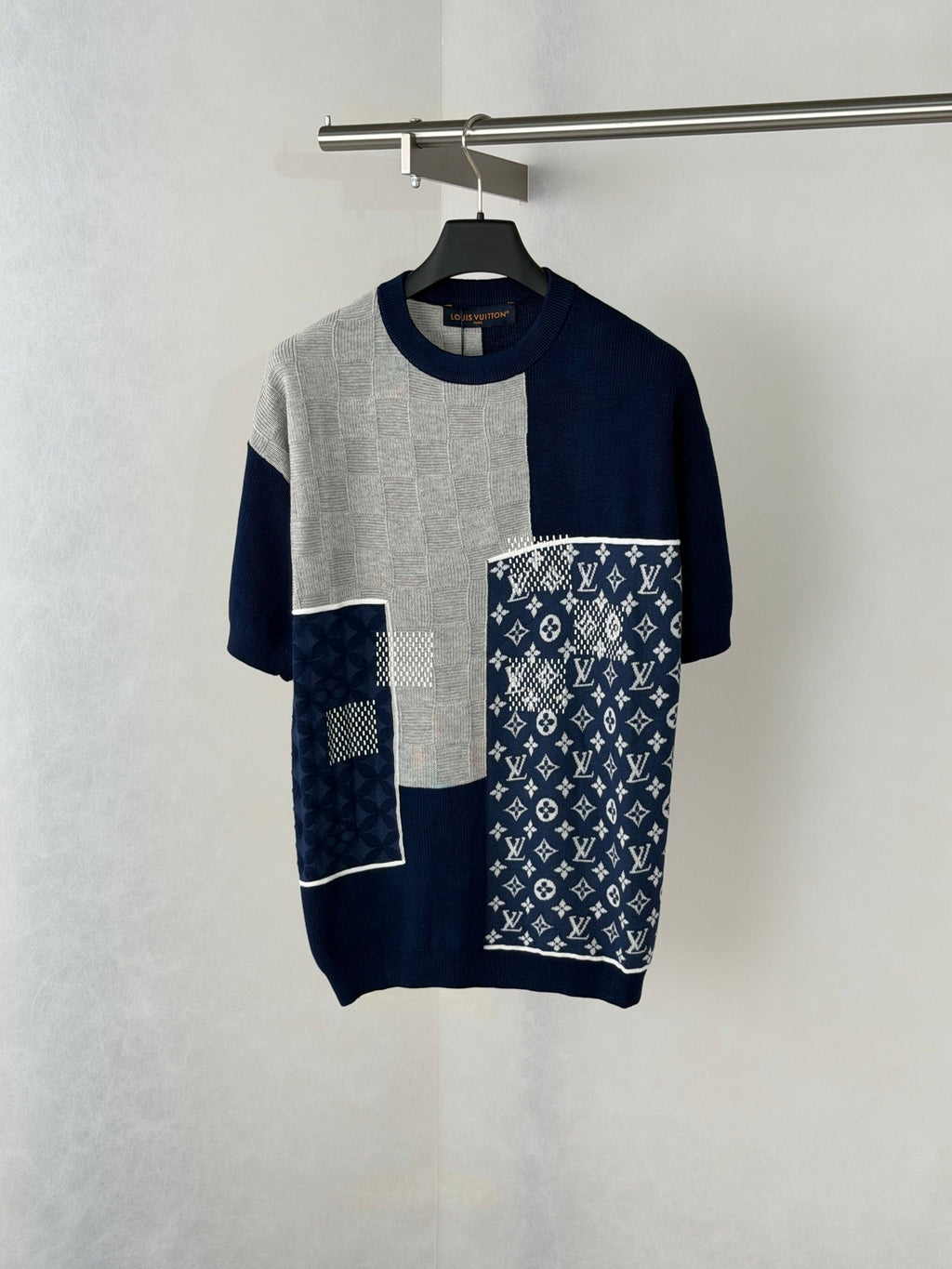 LV Jacquard Knit Crew Neck T-Shirt