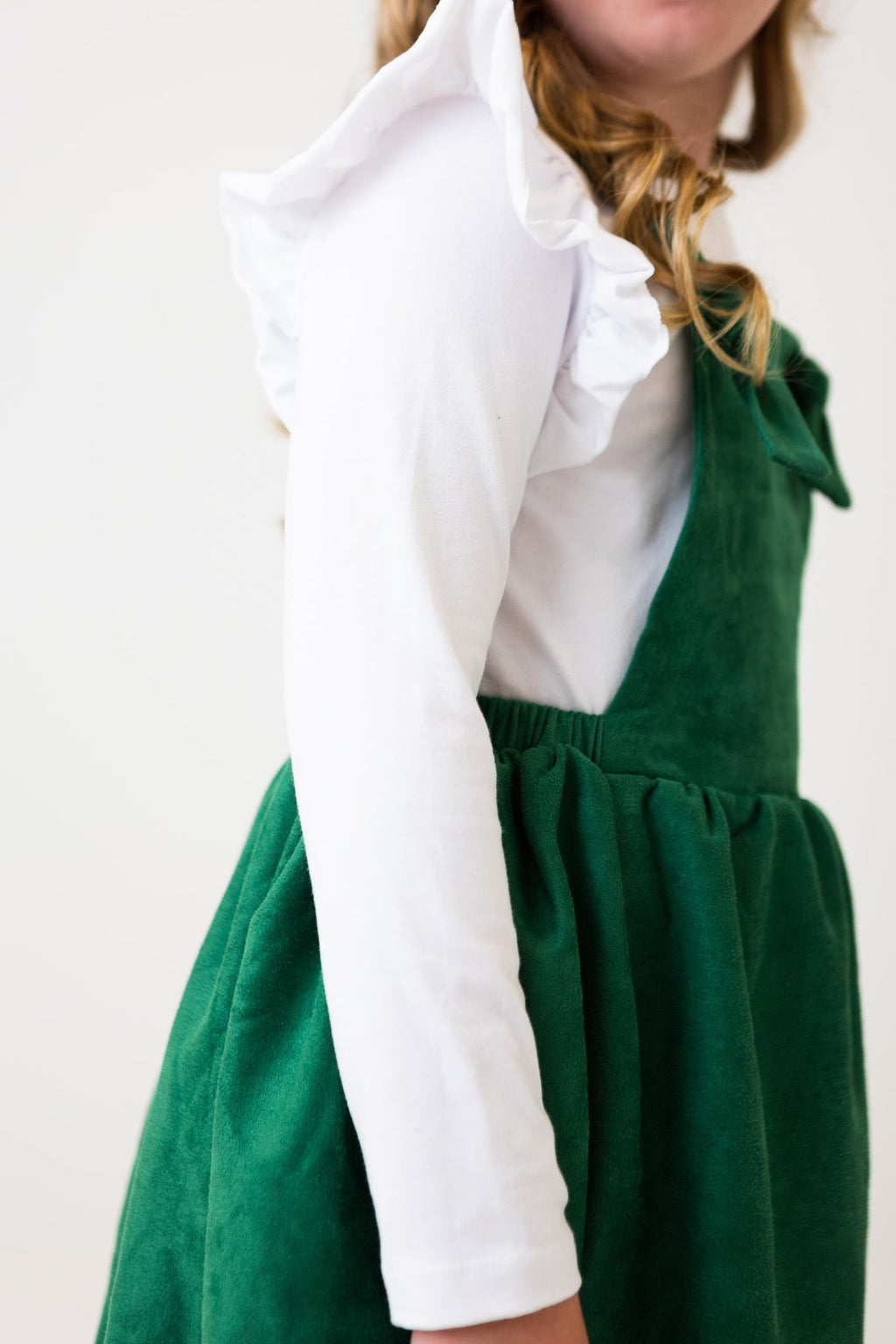 Evergreen Faux Suede Pinafore