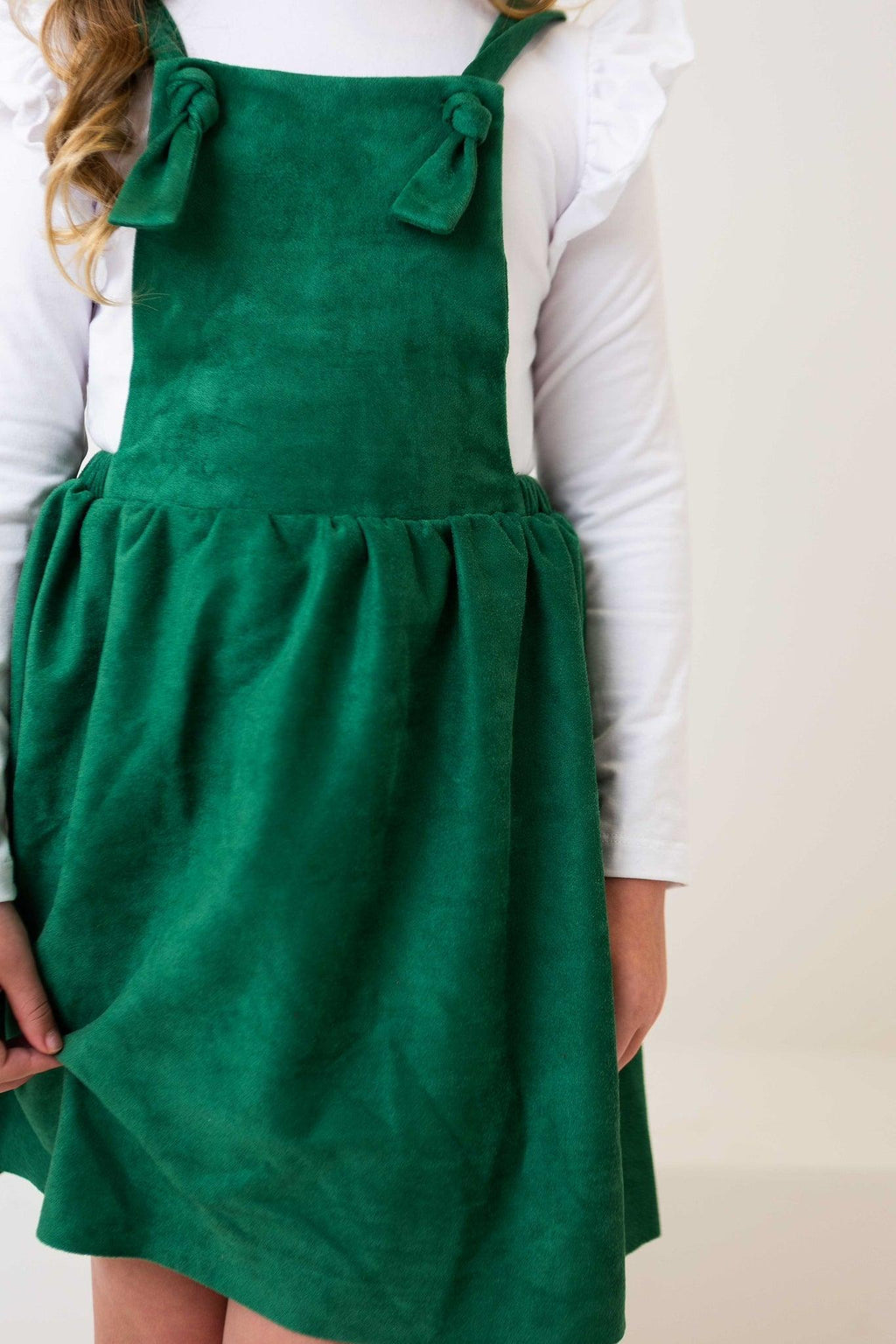 Evergreen Faux Suede Pinafore