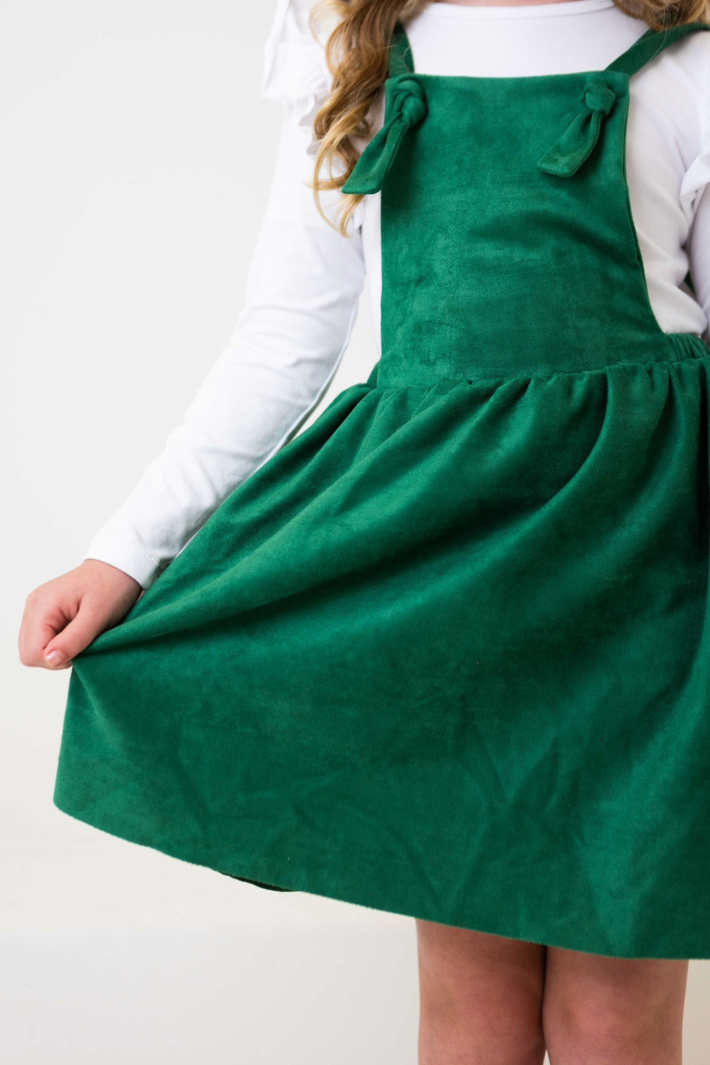 Evergreen Faux Suede Pinafore